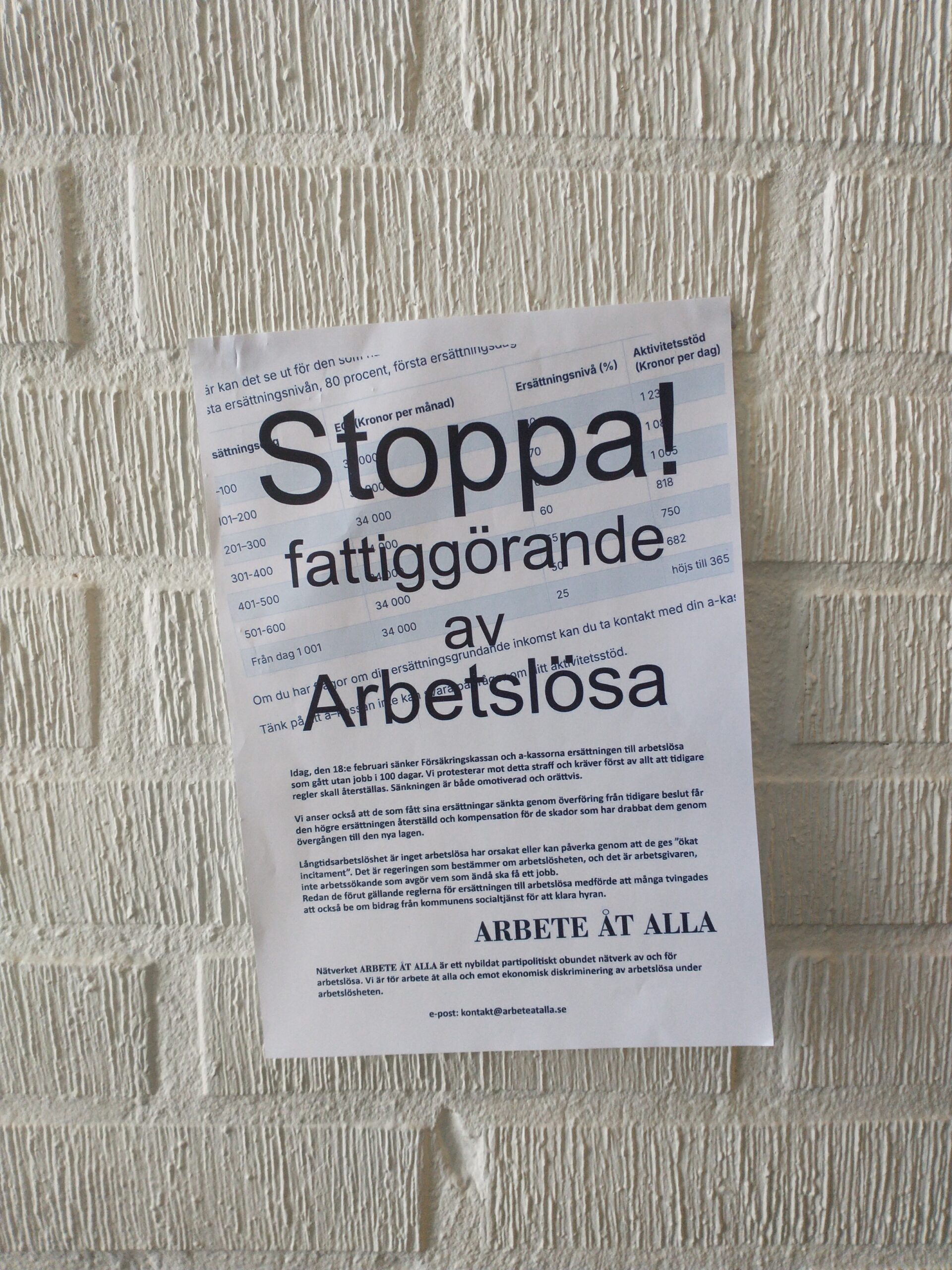 Protestera mot de sänkta ersättningarna 18 februari!